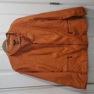 Alfani plus size 3x orange faux leather jacket
